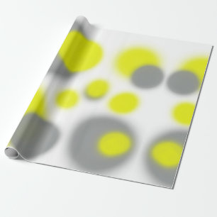 Papier Cadeau Motif Abstrait Art jaune gris blanc