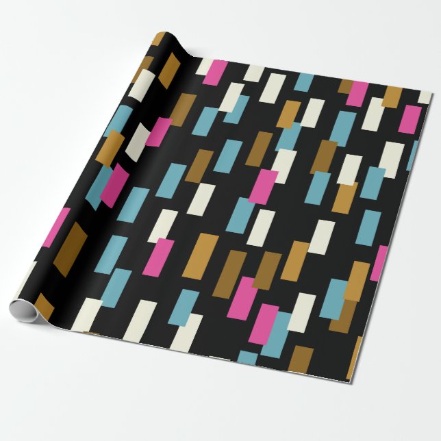 Papier Cadeau motif Abstrait aux formes géométriques texturées.  (Déroulé)