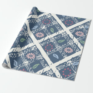 Papier Cadeau Motif Abstrait Bleu