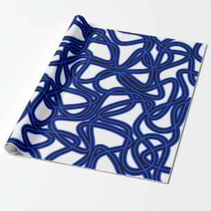Papier Cadeau motif Abstrait - bleu