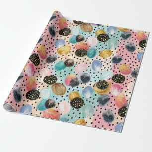 Papier Cadeau Motif Abstrait brosse et Pointe Polka