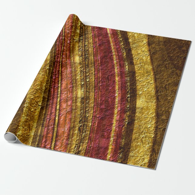 Papier Cadeau motif Abstrait, brun et jaune, texture (Déroulé)