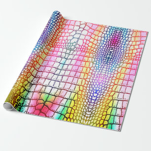 Papier Cadeau Motif abstrait crocodile, motif coloré