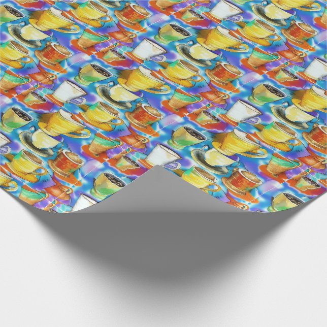 Papier Cadeau Motif Abstrait de la coupe de café (Coin)