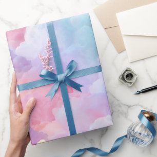Papier Cadeau Motif Abstrait de Mélange de Nuages Doux Arc-en-ci