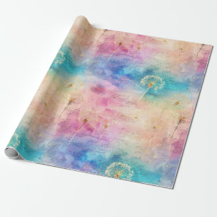 Papier Cadeau Motif Abstrait de Pissenlit Vintage (7)