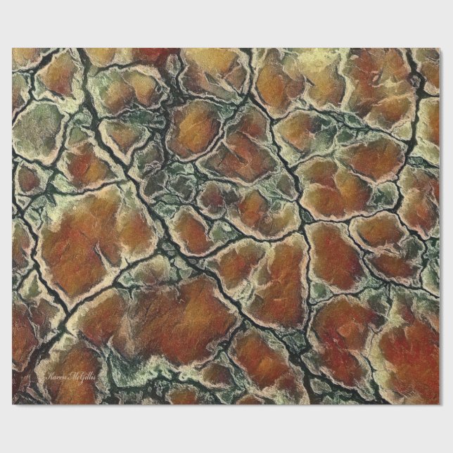 Papier Cadeau Motif abstrait de tons de terre (Plat)