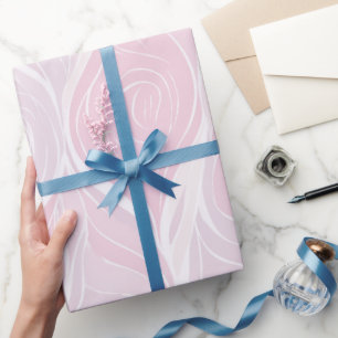 Papier Cadeau Motif Abstrait de Vague de Rose Pâle Élégante