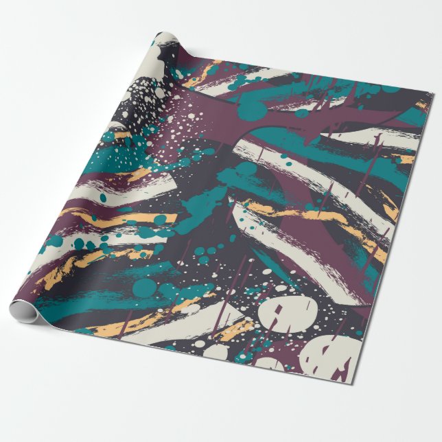 Papier Cadeau motif Abstrait élégant et transparent avec élément (Déroulé)