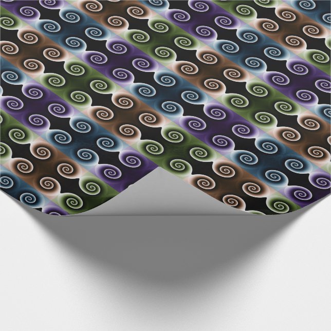 Papier Cadeau Motif Abstrait en Spirale Coloré COOL (Coin)