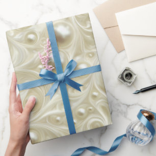Papier Cadeau Motif Abstrait en Tourbillon de Perle de Crème d'I