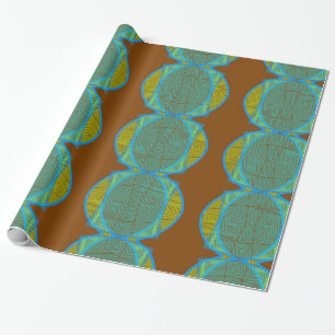 Papier Cadeau Motif Abstrait géométrique moderne Brown bleu