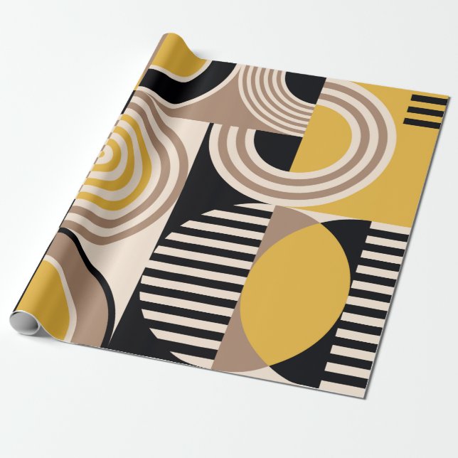 Papier Cadeau Motif abstrait géométrique moderne. Conception vin (Déroulé)
