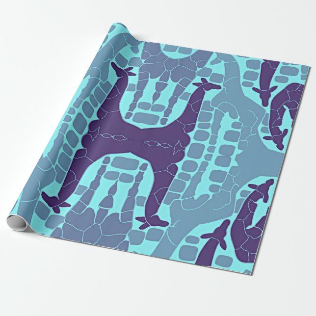 Papier Cadeau Motif Abstrait Giraffe (Déroulé)