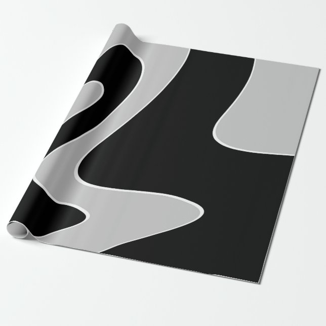 Papier Cadeau motif Abstrait - gris (Déroulé)