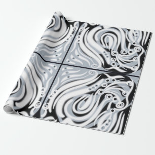 Papier Cadeau Motif Abstrait gris blanc gris