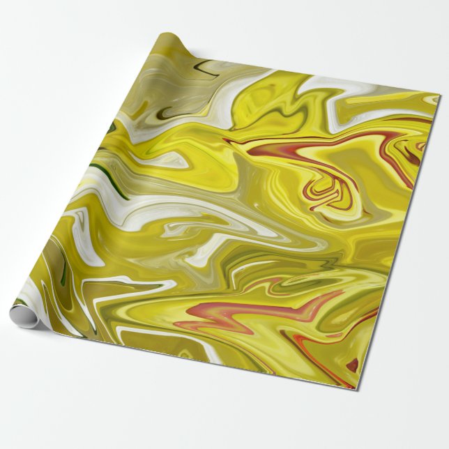 Papier Cadeau Motif abstrait jaune (Déroulé)