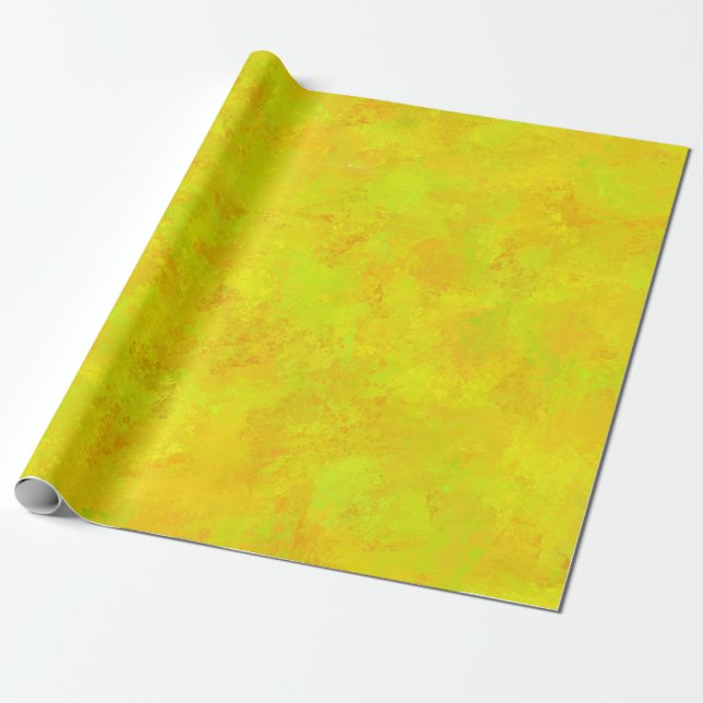 Papier Cadeau Motif Abstrait Jaune Orange Vert (Déroulé)