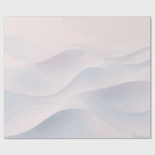 Papier Cadeau Motif Abstrait Ondulé Blanc et Crème Minimaliste