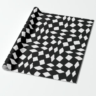 Papier Cadeau Motif Abstrait rétro noir blanc Checker