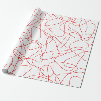 Papier Cadeau motif Abstrait - rouge et blanc.