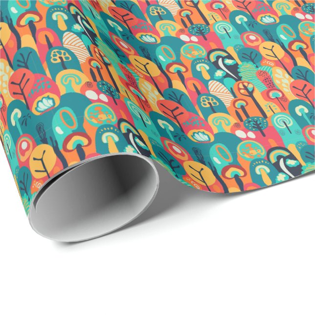 Papier Cadeau Motif abstrait sans couture coloré. (Coin rond)