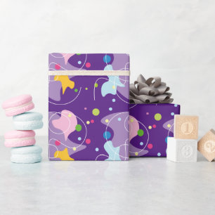 Papier Cadeau Motif abstrait tendance dans les couleurs violet e