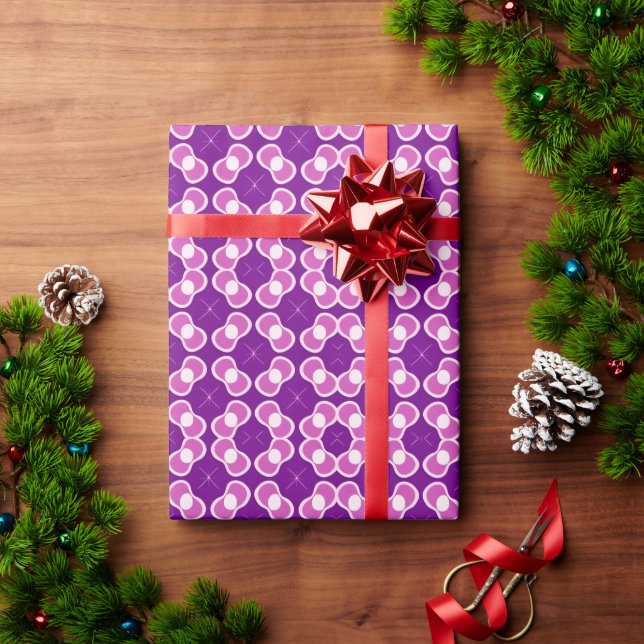 Papier Cadeau Motif Abstrait Violet (Cadeau de vacances)
