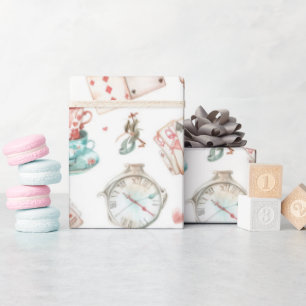Papier Cadeau Motif Alice aquarelle
