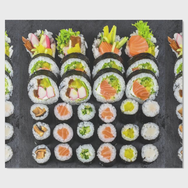 Papier Cadeau Motif alimentaire japonais Sushi (Plat)