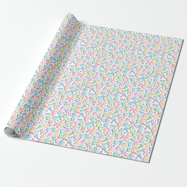 Papier Cadeau motif alphabet (Déroulé)
