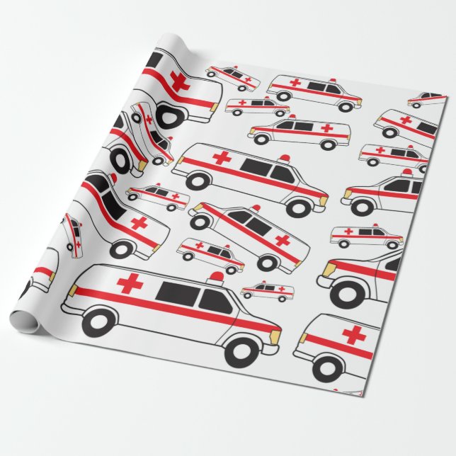 Papier Cadeau Motif ambulancier (Déroulé)