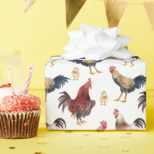 Papier Cadeau Motif animal de la ferme de poulet