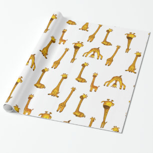 Papier Cadeau Motif animal de safari mignon de girafe