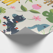 Motif animal Jungle Pastel Leaf