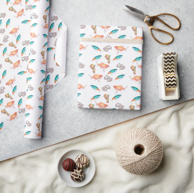 Papier Cadeau Motif animal marin (Artisanat)