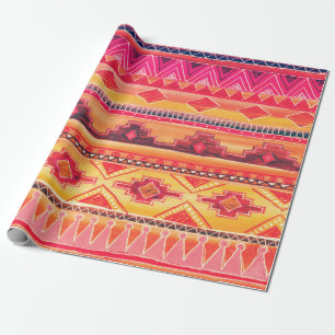 Papier Cadeau Motif Aquarelle Africain. Illustration matricielle