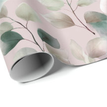 Motif aquarelle élégant d'eucalyptus rose poussiér