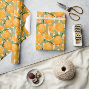 Papier Cadeau Motif aquarelle orange