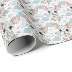 Papier Cadeau Motif aquarelle pastel de bébé Sugar Glider mignon