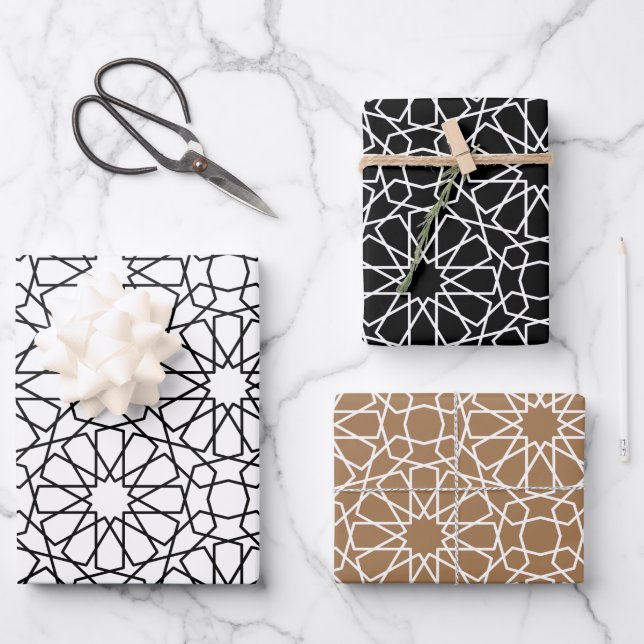 Papier cadeau Motif arabesque islamique (Recto)