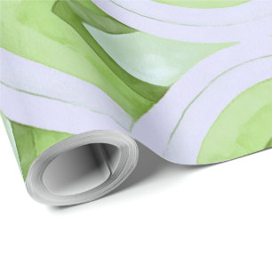 Papier Cadeau Motif arc-en-ciel groovy vintage dans le sauge et