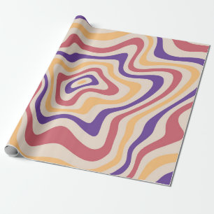 Papier Cadeau Motif arrière - plan de coup de soleil rétro starb