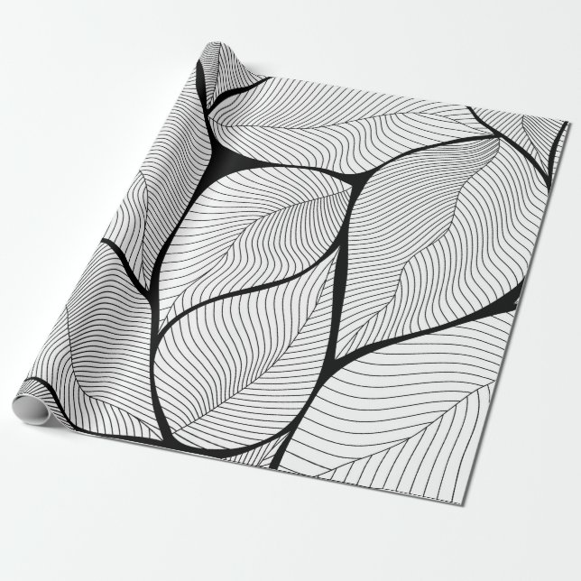 Papier Cadeau Motif arrière - plan feuille de feuillage (Déroulé)