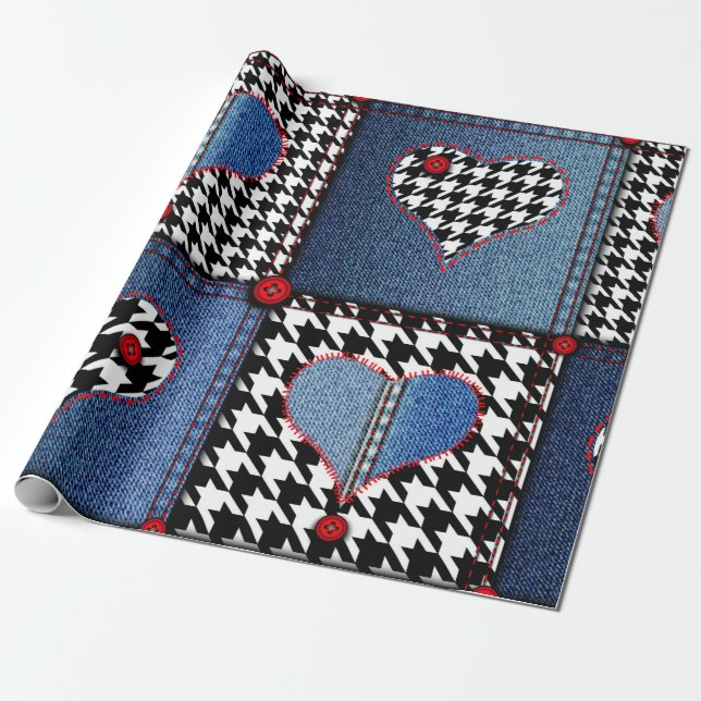 Papier Cadeau Motif arrière - plan sans couture. Patchwork de de (Déroulé)