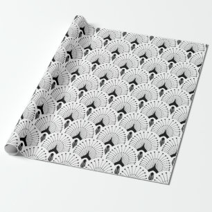 Papier Cadeau Motif art déco noir et blanc