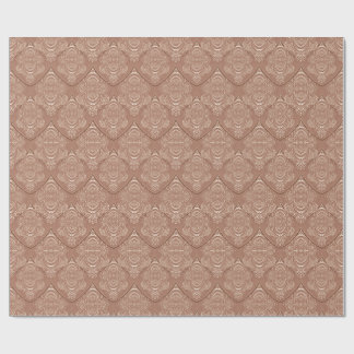 Papier Cadeau Motif Art Nouveau de plume en orange
