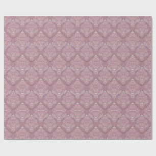 Papier Cadeau Motif Art Nouveau plume rose