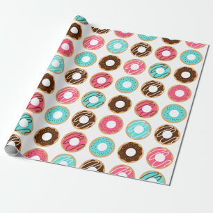 Papier Cadeau Motif Assorti Donuts