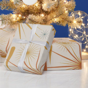 Papier Cadeau Motif atomique en étoile du milieu du siècle